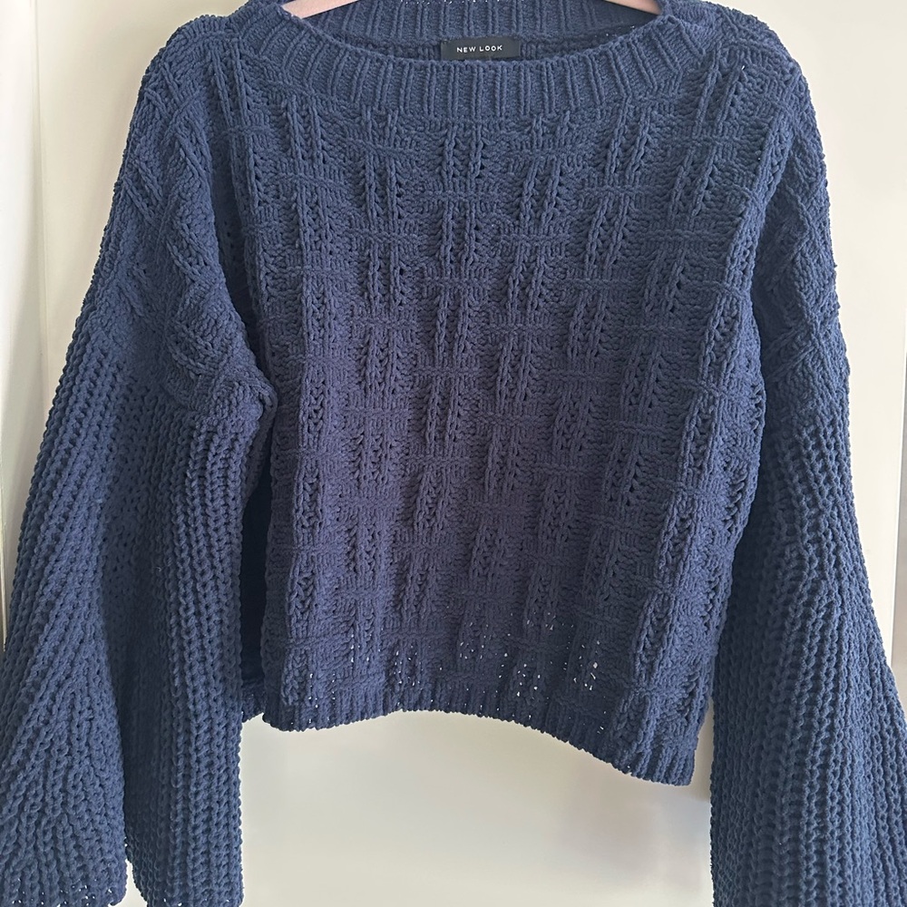 New Look Deep Blue Textured Sweater